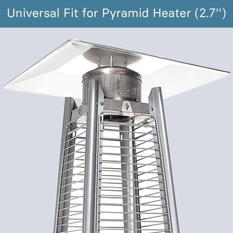 Kisworm Heat Reflector Shield for Glass Tube Heater, 4-Sided Pyramid Patio Heater Replacement Top - Hole Distance 2 3/4 Inches - Image 3